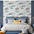Papel de Parede Adesivo Vinil Nuvem Chuva Cinza Azul Turquesa Fofo Quarto Infantil - Imagem 2