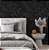 Papel de Parede Adesivo Vinil Provençal Floral Preto Efeito 3D Sala Quarto - Imagem 2