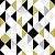 Papel de Parede Adesivo Vinil Losango Abstrato Amarelo Preto Branco Sala Quarto - Imagem 3