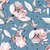 Papel de Parede Adesivo Vinil Flores Rosa Floral Aquarela Azul Elegante Sala Quarto - Imagem 3