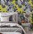 Papel de Parede Adesivo Vinil Flor Rosa Preto e Branco Amarelo Pintura Vintage Sala Quarto - Imagem 1