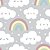Papel de Parede Adesivo Vinil Nuvens Lilás Céu Fofo Cinza Quarto Infantil - Imagem 3