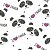 Papel de Parede Adesivo Vinil Branco Amor Pandas Fofo Quarto Infantil Meninas - Imagem 3