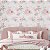 Papel de Parede Adesivo Vinil Passarinhos e Flor Rosa Verde Claro Gold Pintura Quarto Meninas - Imagem 1