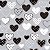 Papel de Parede Adesivo Vinil Corações Preto CInza Branco Estampas Bolinhas Teen Fofo Quarto Menina - Imagem 3