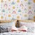 Papel de Parede Adesivo Vinil Arco Iris Sol Floral Colorido Tons Pastel Quarto Infantil - Imagem 1