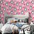 Papel de Parede Adesivo Vinil Bicho Preguiça Corações Desenho Rosa Cinza Quarto Infantil - Imagem 1