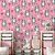 Papel de Parede Adesivo Vinil Bicho Preguiça Corações Desenho Rosa Cinza Quarto Infantil - Imagem 2