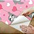 Papel de Parede Adesivo Vinil Bicho Preguiça Corações Desenho Rosa Cinza Quarto Infantil - Imagem 3