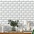 Papel de Parede Adesivo Vinil Tijolinhos 3D Branco Desenho Gesso Digital Moderno Sala Quarto Cozinha - Imagem 1