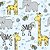 Papel de Parede Adesivo Quarto Safari Bebê Animal Girafa Zebra Azul Quarto Infantil Bebe - Imagem 5