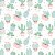 Papel de Parede Adesivo Vinil Cactos Vaso Planta Rosa Verde Tons Pastel Vintage Quarto Infantil Menina - Imagem 4
