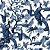 Papel de Parede Adesivo Vinil Pavões Azul Floral Flor Ave Vintage Sala Quarto - Imagem 4