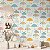 Papel de Parede Adesivo Vinil Guarda Chuva Nuvem Bege Moderno Quarto Infantil - Imagem 2