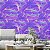 Papel de Parede Adesivo Vinil Pintura Óleo Abstrato Roxo E Azul Surreal Quarto Sala - Imagem 1