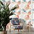 Papel de Parede Adesivo Vinil Flor Oriental Pintura Aquarela Geométrico Moderno Quarto - Imagem 1