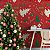 Papel de Parede Adesivo Vinil Árvores Natal Vermelho Presente Natalino Sala - Imagem 2