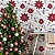 Papel de Parede Adesivo Vinil Natal Natalino Flores Floco de Neve Sazonal Sala - Imagem 2