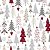 Papel de Parede Adesivo Vinil Árvore Natal Estampa Pinheiros Bege Cinza Vermelho Sala - Imagem 4