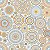 Papel de Parede Adesivo Vinil Mandala Floral Azul Abstrato Laranja Colors Sala Cozinha - Imagem 4