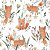 Papel de Parede Adesivo Vinil Raposinha Fofa Fox Raposa Pintura Aquarela Floral Quarto Infantil - Imagem 4