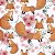 Papel de Parede Adesivo Vinil Raposas Flores Rosa Fofo Fox Pintura Quarto Infantil Menina - Imagem 4