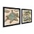 Kit 2 Quadros Decorativos Quadrados Conchas Mar Praia Areia Estrela Pintura Azul 21cm x 21cm - Imagem 3