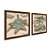 Kit 2 Quadros Decorativos Quadrados Conchas Mar Praia Areia Estrela Pintura Azul 21cm x 21cm - Imagem 5