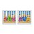 Kit 2 Quadros Decorativos Quadrado Praia Areia Chinelos Coloridos Pintura Divertido Moderno 21cm x 21cm - Imagem 2