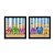 Kit 2 Quadros Decorativos Quadrado Praia Areia Chinelos Coloridos Pintura Divertido Moderno 21cm x 21cm - Imagem 4