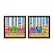 Kit 2 Quadros Decorativos Quadrado Praia Areia Chinelos Coloridos Pintura Divertido Moderno 21cm x 21cm - Imagem 6
