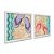 Kit 2 Quadros Decorativos Quadrado Chinelos Coloridos Madeira Praia Maresia Pintura Divertido Moderno 21cm x 21cm - Imagem 1