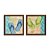Kit 2 Quadros Decorativos Quadrado Pares de Chinelo Azul e Verde Madeira Praia Pintura Divertido Moderno 21cm x 21cm - Imagem 6
