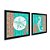 Kit 2 Quadros Decorativos Quadrado Azul Turquesa Cavalo Marinho Concha Mar Praia Vintage Pintura Madeira 21cm x 21cm - Imagem 3