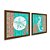 Kit 2 Quadros Decorativos Quadrado Azul Turquesa Cavalo Marinho Concha Mar Praia Vintage Pintura Madeira 21cm x 21cm - Imagem 5