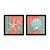 Kit 2 Quadros Decorativos Quadrado Vermelho e Turquesa Concha Estrela do Mar Praia Vintage Pintura Madeira 21cm x 21cm - Imagem 4