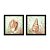 Kit 2 Quadros Decorativos Quadrado Elegante Concha Corais Fundo do Mar Praia Vintage Pintura 21cm x 21cm - Imagem 4