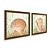 Kit 2 Quadros Decorativos Quadrado Elegante Concha Corais Fundo do Mar Sépia Vintage Pintura 21cm x 21cm - Imagem 5