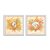Kit 2 Quadros Decorativos Quadrado Sépia Bege Concha Corais Elegante Mar Praia Vintage Pintura Madeira 21cm x 21cm - Imagem 2