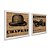 Kit 2 Quadros Decorativos Quadrado Sépia Marrom Bege Chapéu Carro Antigo Elegante Vintage Pintura 21cm x 21cm - Imagem 1