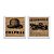Kit 2 Quadros Decorativos Quadrado Sépia Marrom Bege Chapéu Carro Antigo Elegante Vintage Pintura 21cm x 21cm - Imagem 2