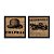 Kit 2 Quadros Decorativos Quadrado Sépia Marrom Bege Chapéu Carro Antigo Elegante Vintage Pintura 21cm x 21cm - Imagem 4