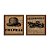 Kit 2 Quadros Decorativos Quadrado Sépia Marrom Bege Chapéu Carro Antigo Elegante Vintage Pintura 21cm x 21cm - Imagem 6