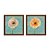 Kit 2 Quadros Decorativos Quadrado Turquesa Flores Papoulas Bege Elegante Vintage Pintura 21cm x 21cm - Imagem 6