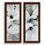 Kit 2 Quadros Lavabo Lirio Branco Flor Cinza Floral Preto - Imagem 2