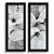 Kit 2 Quadros Lavabo Lirio Branco Flor Cinza Floral Preto - Imagem 3