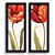 Kit 2 Quadros Lavabo Efeito Vermelho Sala Flor Pintura - Imagem 3