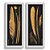 Kit 2 Quadros Lavabo Aves Dourado Pintura Preto Penas Efeito - Imagem 1