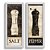 Kit 2 Quadros Lavabo Bege Ripas Preto Madeira Sal Pimenta - Imagem 1
