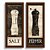 Kit 2 Quadros Lavabo Bege Ripas Preto Madeira Sal Pimenta - Imagem 2